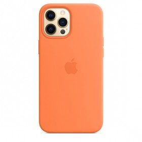 Силиконовый чехол MagSafe для iPhone 12 Pro Max, цвет «кумкват»